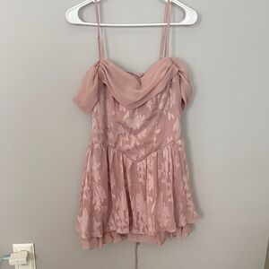 B Darlin Dusty Rose Pink Floral Chiffon Spaghetti Strap Mini Dress